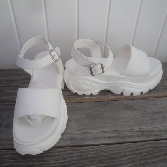 EGO Sandals White Shoes Chunky Platform UK size 7=9 - Picture 4 of 7